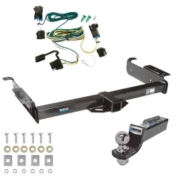 Tow Package For 03-27 Chevy Express GMC Savana 1500 2500 3500 Trailer Hitch w/ Wiring 2" Drop Mount 2" Ball 2" Receiver Reese