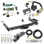 Trailer Hitch Tow Package w/ 7-Way RV Wiring For 03-27 Chevy Express GMC Savana 1500 2500 3500 w/ 2" Drop Mount 2" Ball Class 3 2" Receiver Reese