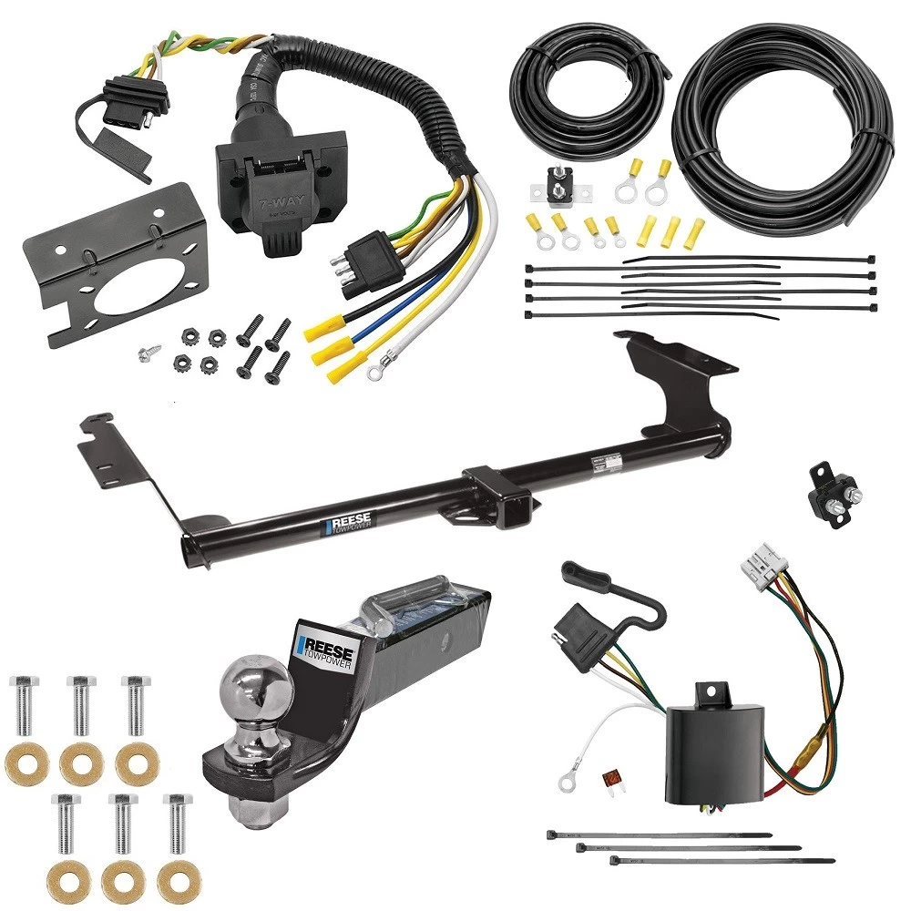 Trailer Hitch Tow Package w/ 7-Way RV Wiring For 05-10 Honda Odyssey All Models w/ 2" Drop Mount 2" Ball Class 3 2" Receiver Reese