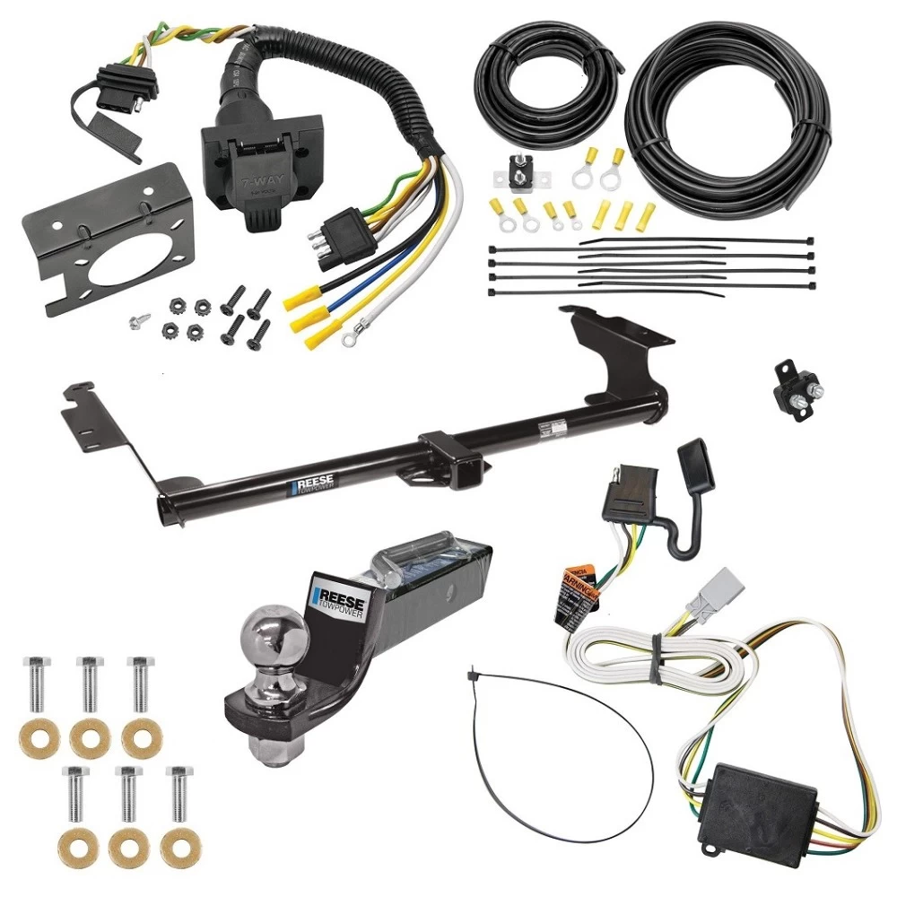 Trailer Hitch Tow Package w/ 7-Way RV Wiring For 99-04 Honda Odyssey All Models w/ 2" Drop Mount 2" Ball Class 3 2" Receiver Reese