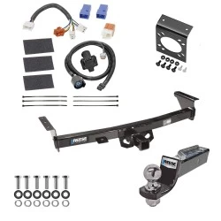 Trailer Hitch Tow Package w/ 7-Way RV Wiring For 05-26 Nissan Frontier 09-12 Suzuki Equator w/ 2" Drop Mount 2" Ball Class 3 2" Receiver Reese