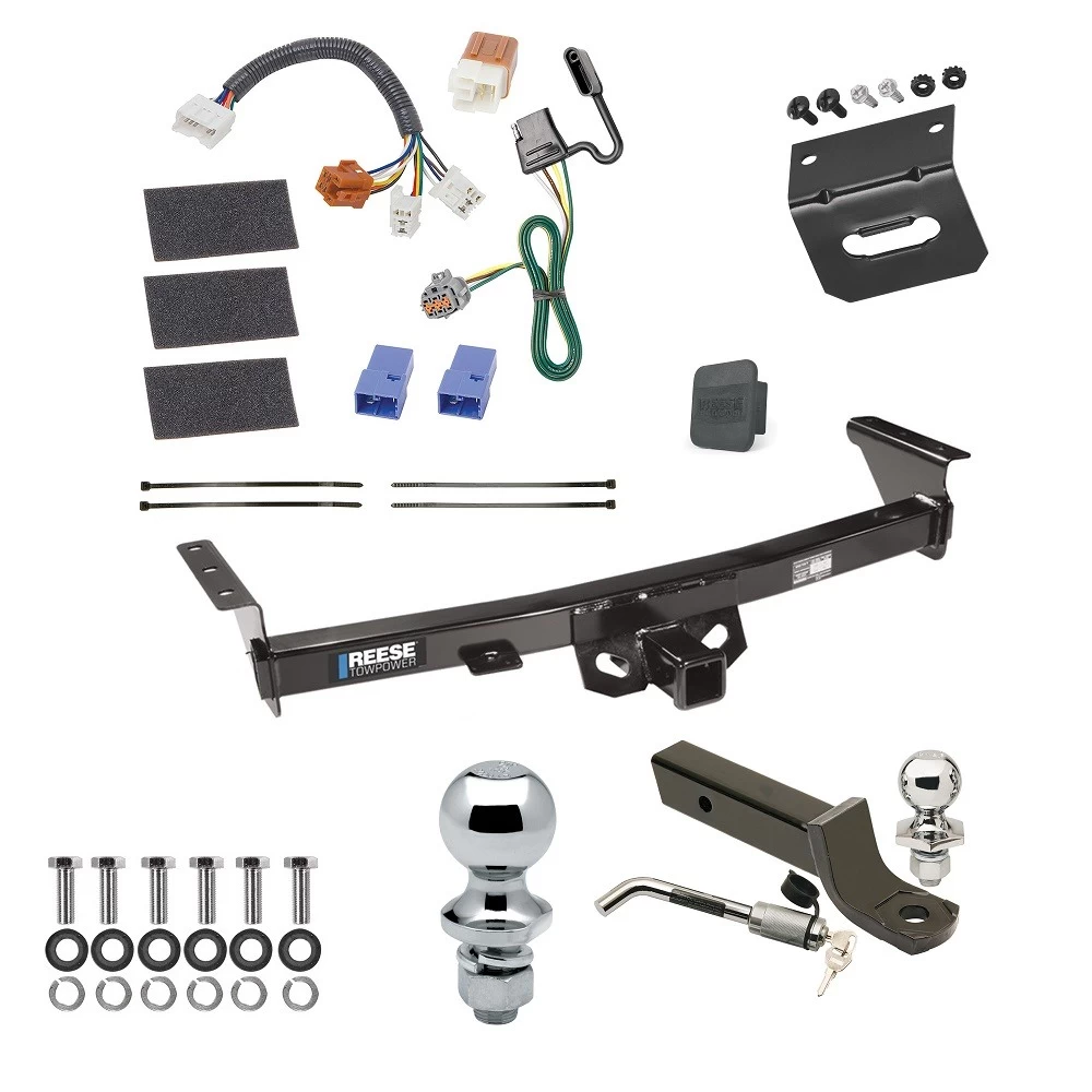 Ultimate Tow Package For 05-26 Nissan Frontier 09-12 Suzuki Equator Trailer Hitch w/ Wiring 2" Drop Mount Dual 2" and 1-7/8" Ball Lock Bracket Cover 2" Receiver Reese