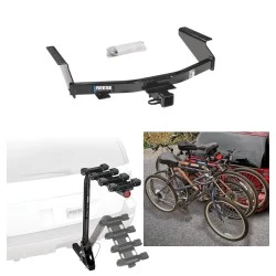 Trailer Hitch w/ 4 Bike Rack For 07-12 Dodge Nitro Approved for Recreational & Offroad Use Carrier for Adult Woman or Child Bicycles Foldable