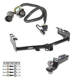 Tow Package For 99-13 Chevy Silverado GMC Sierra 1500 HD 99-04 2500 LD (07-07 Classic) Standard or Step Bumper Trailer Hitch w/ Wiring 2" Drop Mount 2" Ball 2" Receiver Reese