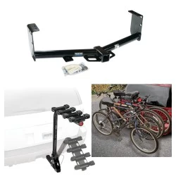 Trailer Hitch w/ 4 Bike Rack For 07-21 Toyota Tundra Except OEM Receiver Approved for Recreational & Offroad Use Carrier for Adult Woman or Child Bicycles Foldable
