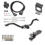 Trailer Hitch Tow Package w/ 7-Way RV Wiring For 13-17 GMC Acadia Limited Buick Enclave Chevy Traverse w/ 2" Drop Mount 2" Ball Class 3 2" Receiver Reese