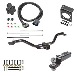 Trailer Hitch Tow Package w/ 7-Way RV Wiring For 13-17 GMC Acadia Limited Buick Enclave Chevy Traverse w/ 2" Drop Mount 2" Ball Class 3 2" Receiver Reese