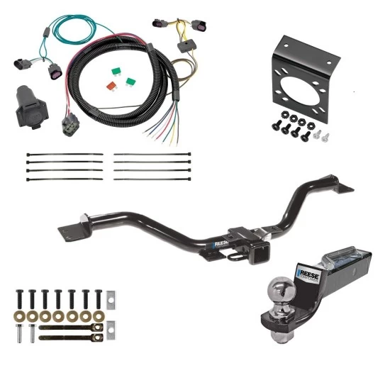 Trailer Hitch Tow Package w/ 7-Way RV Wiring For 08-12 Buick Enclave 09-12 Chevrolet Traverse w/ 2" Drop Mount 2" Ball Class 3 2" Receiver All Models Reese