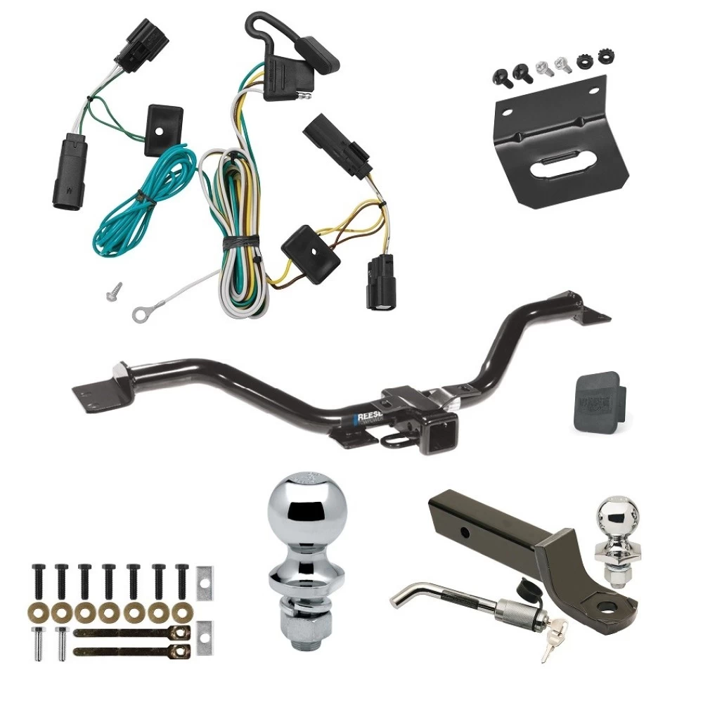 Ultimate Tow Package For 07-10 Saturn Outlook All Models Trailer Hitch w/ Wiring 2" Drop Mount Dual 2" and 1-7/8" Ball Lock Bracket Cover 2" Receiver Reese