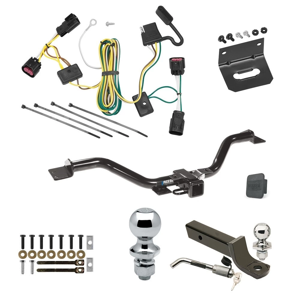 Ultimate Tow Package For 08-12 Buick Enclave 09-12 Chevrolet Traverse Trailer Hitch w/ Wiring 2" Drop Mount Dual 2" and 1-7/8" Ball Lock Bracket Cover 2" Receiver Reese