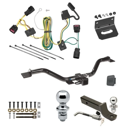 Ultimate Tow Package For 08-12 Buick Enclave 09-12 Chevrolet Traverse Trailer Hitch w/ Wiring 2" Drop Mount Dual 2" and 1-7/8" Ball Lock Bracket Cover 2" Receiver Reese