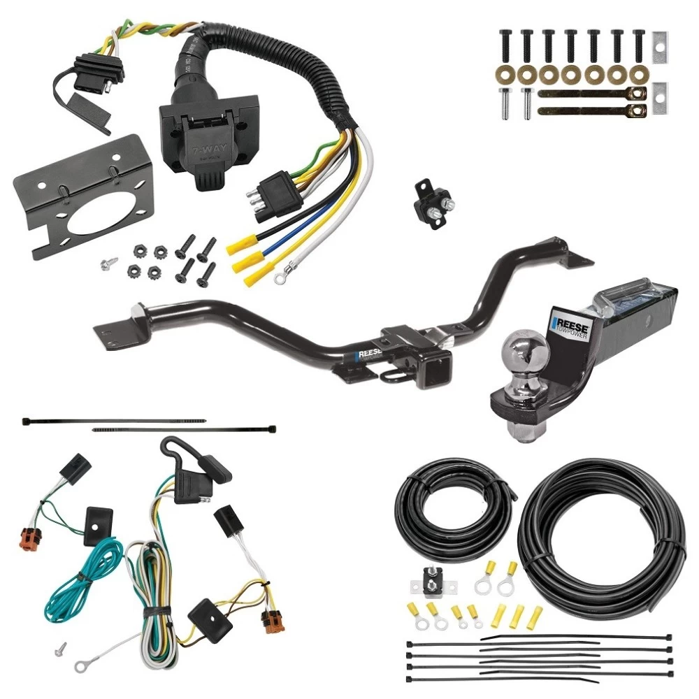 Trailer Hitch Tow Package w/ 7-Way RV Wiring For 07-12 GMC Acadia All Models w/ 2" Drop Mount 2" Ball Class 3 2" Receiver Reese