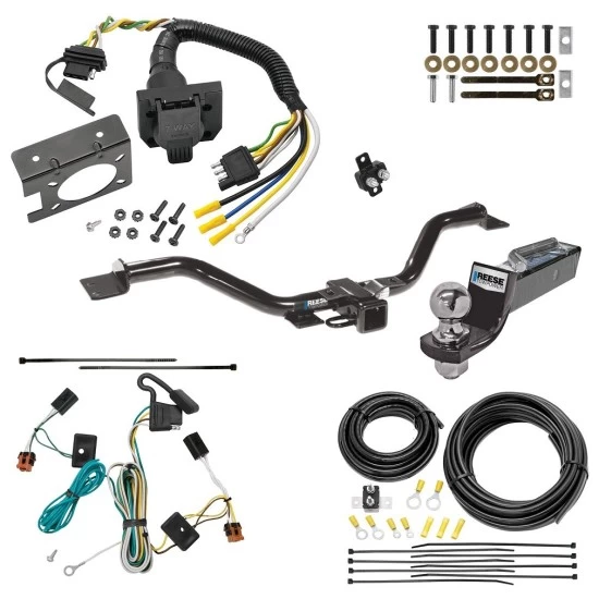 Trailer Hitch Tow Package w/ 7-Way RV Wiring For 07-12 GMC Acadia All Models w/ 2" Drop Mount 2" Ball Class 3 2" Receiver Reese
