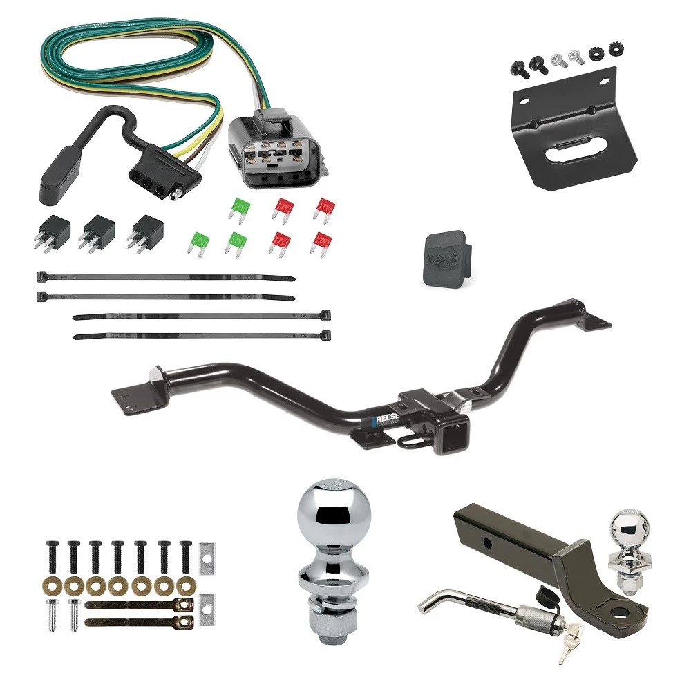 Ultimate Tow Package For 13-17 GMC Acadia Limited Buick Enclave Chevy Traverse Trailer Hitch w/ Wiring 2" Drop Mount Dual 2" and 1-7/8" Ball Lock Bracket Cover 2" Receiver Reese