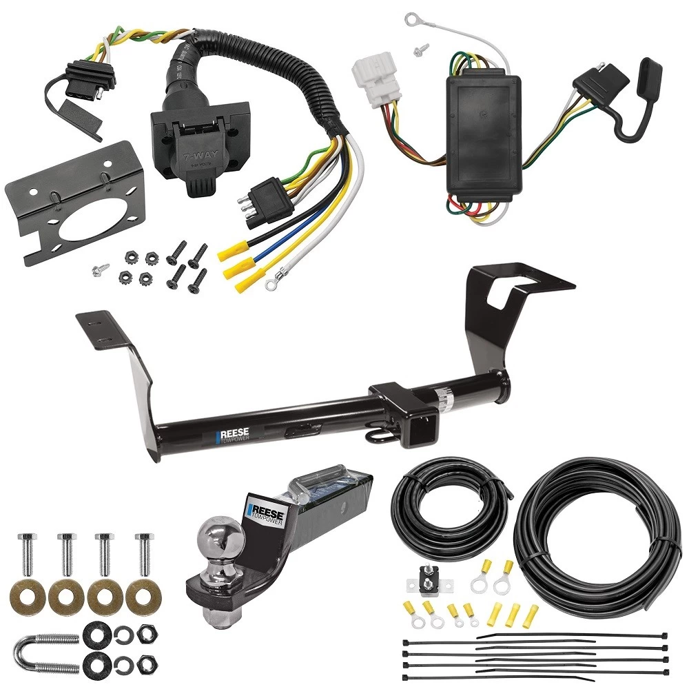 Trailer Hitch Tow Package w/ 7-Way RV Wiring For 07-11 Honda CR-V All Models w/ 2" Drop Mount 2" Ball Class 3 2" Receiver Reese