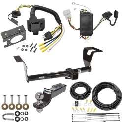Trailer Hitch Tow Package w/ 7-Way RV Wiring For 07-11 Honda CR-V All Models w/ 2" Drop Mount 2" Ball Class 3 2" Receiver Reese