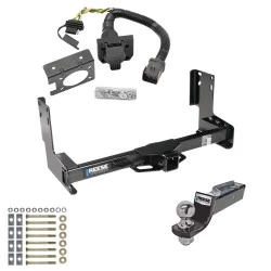 Trailer Hitch Tow Package w/ 7-Way RV Wiring For 07-09 Dodge Freightliner Sprinter 2500 3500 w/o Factory Step Bumper w/ 2" Drop Mount 2" Ball Class 4 2" Receiver Reese