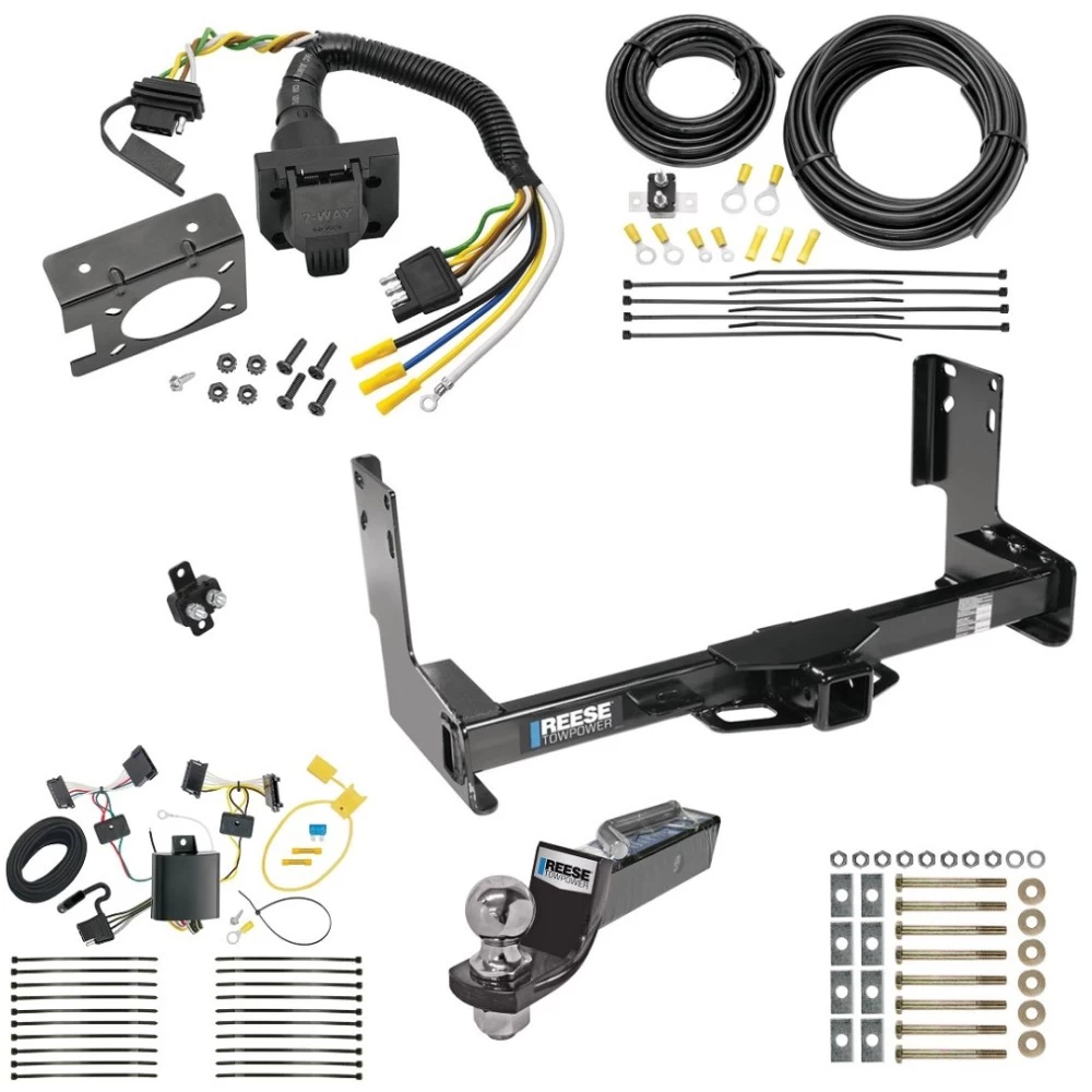 Custom Fit Trailer Hitch Wiring Harness (Plug & Play) 2" Drop Ball-Mount w/ Pin/Clip 2" Chrome Ball Trailer Connector Adapter Brake Control Wiring Kit Circuit Breaker Installation Hardware Installation Instructions 44576 85343 20506 7012a 1 Trailer Hitch Tow Package w/ 7-Way RV Wiring For 07-13 Mercedes-Benz Sprinter 2500 3500 w/ 2" Drop Mount 2" Ball Class 4 2" Receiver Reese