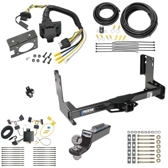 Custom Fit Trailer Hitch Wiring Harness (Plug & Play) 2" Drop Ball-Mount w/ Pin/Clip 2" Chrome Ball Trailer Connector Adapter Brake Control Wiring Kit Circuit Breaker Installation Hardware Installation Instructions 44576 85343 20506 7012a 1 Trailer Hitch Tow Package w/ 7-Way RV Wiring For 07-13 Mercedes-Benz Sprinter 2500 3500 w/ 2" Drop Mount 2" Ball Class 4 2" Receiver Reese