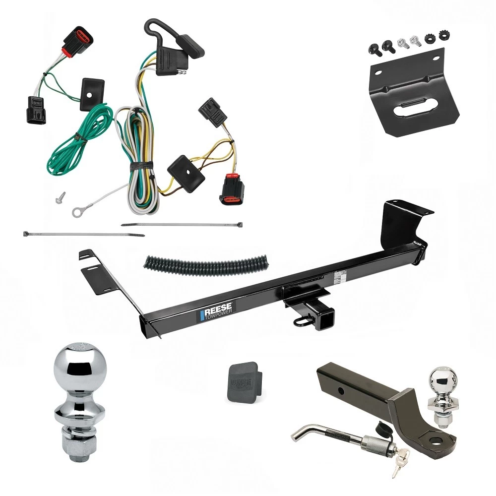 Ultimate Tow Package For 09-12 Volkswagen Routan All Models Trailer Hitch w/ Wiring 2" Drop Mount Dual 2" and 1-7/8" Ball Lock Bracket Cover 2" Receiver Reese