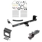 Trailer Hitch Tow Package w/ 7-Way RV Wiring For 11-16 Chrysler Town and Country 21-21 Grand Caravan 11-20 Dodge Grand Caravan 12-15 RAM C/V w/ 2" Drop Mount 2" Ball Class 3 2" Receiver Reese