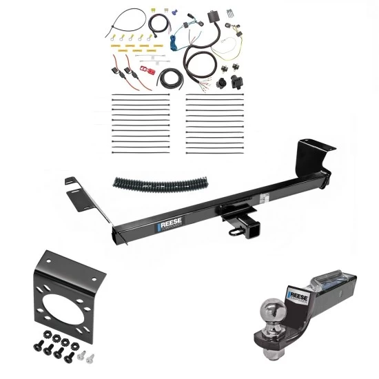 Trailer Hitch Tow Package w/ 7-Way RV Wiring For 11-16 Chrysler Town and Country 21-21 Grand Caravan 11-20 Dodge Grand Caravan 12-15 RAM C/V w/ 2" Drop Mount 2" Ball Class 3 2" Receiver Reese
