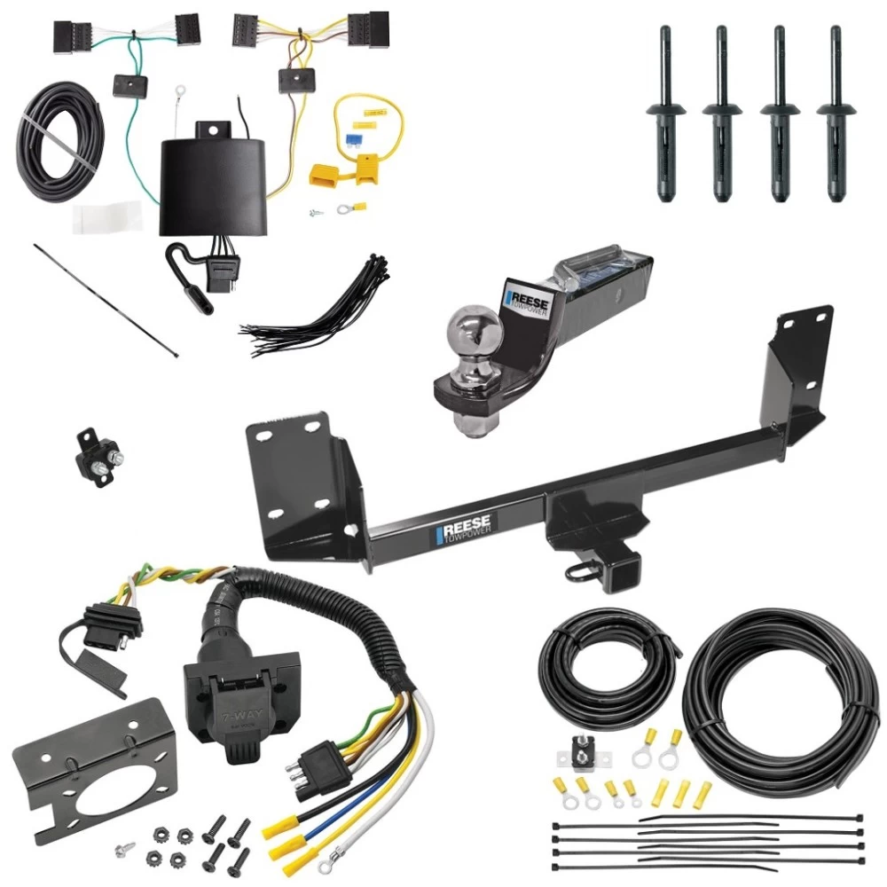 Trailer Hitch Tow Package w/ 7-Way RV Wiring For 15-18 BMW X5 All Models w/ 2" Drop Mount 2" Ball Class 4 2" Receiver Reese