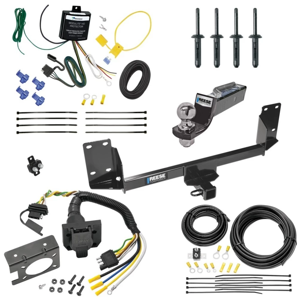 Trailer Hitch Tow Package w/ 7-Way RV Wiring For 07-14 BMW X5 All Models w/ 2" Drop Mount 2" Ball Class 4 2" Receiver Reese