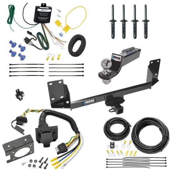Trailer Hitch Tow Package w/ 7-Way RV Wiring For 07-14 BMW X5 All Models w/ 2" Drop Mount 2" Ball Class 4 2" Receiver Reese