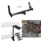 Trailer Hitch w/ 4 Bike Rack For 07-25 Mercedes Freightliner Dodge Sprinter Van w/ OEM Step Bumper Except 144" WB Approved for Recreational & Offroad Use Carrier for Adult Woman or Child Bicycles Foldable