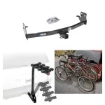Trailer Hitch w/ 4 Bike Rack For 04-12 Chevy Colorado GMC Canyon 06-08 Isuzu I-Series Pickup Approved for Recreational & Offroad Use Carrier for Adult Woman or Child Bicycles Foldable