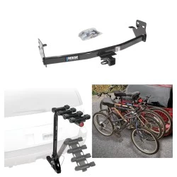 Trailer Hitch w/ 4 Bike Rack For 04-12 Chevy Colorado GMC Canyon 06-08 Isuzu I-Series Pickup Approved for Recreational & Offroad Use Carrier for Adult Woman or Child Bicycles Foldable