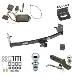 Ultimate Tow Package For 04-12 Chevrolet Colorado GMC Canyon 06-08 Isuzu I-Series Pickup Trailer Hitch w/ Wiring 2" Drop Mount Dual 2" and 1-7/8" Ball Lock Bracket Cover 2" Receiver Reese