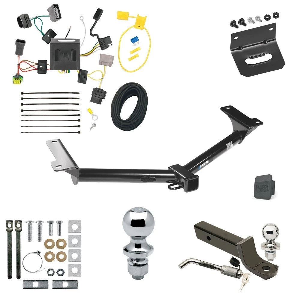 Ultimate Tow Package For 11-20 Dodge Journey w/ LED Taillights Trailer Hitch w/ Wiring 2" Drop Mount Dual 2" and 1-7/8" Ball Lock Bracket Cover 2" Receiver Reese