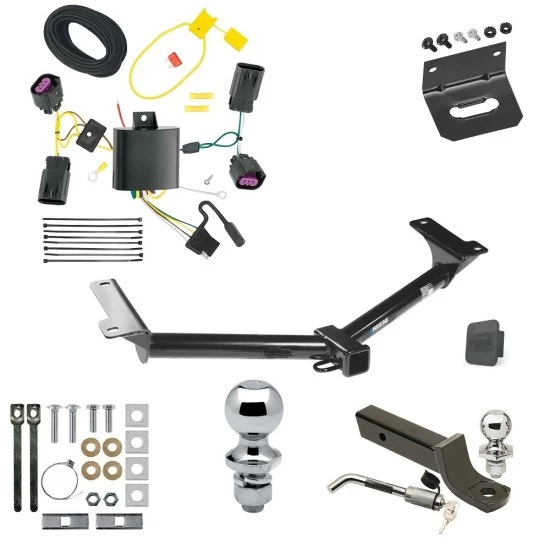 Ultimate Tow Package For 11-20 Dodge Journey w/o LED Taillights Trailer Hitch w/ Wiring 2" Drop Mount Dual 2" and 1-7/8" Ball Lock Bracket Cover 2" Receiver Reese