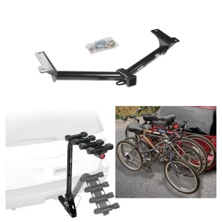 Trailer Hitch w/ 4 Bike Rack For 09-20 Dodge Journey Approved for Recreational & Offroad Use Carrier for Adult Woman or Child Bicycles Foldable