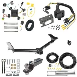 Trailer Hitch Tow Package w/ 7-Way RV Wiring For 11-20 Dodge Journey w/ LED Taillights w/ 2" Drop Mount 2" Ball Class 3 2" Receiver Reese
