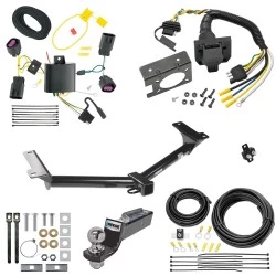 Trailer Hitch Tow Package w/ 7-Way RV Wiring For 11-20 Dodge Journey w/o LED Taillights w/ 2" Drop Mount 2" Ball Class 3 2" Receiver Reese