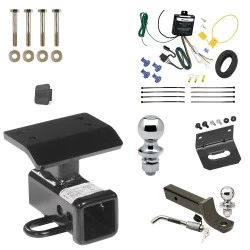 Ultimate Tow Package For 09-11 Volkswagen Tiguan All Models Trailer Hitch w/ Wiring 2" Drop Mount Dual 2" and 1-7/8" Ball Lock Bracket Cover 2" Receiver Reese