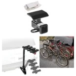 Trailer Hitch w/ 4 Bike Rack For  09-17 Volkswagen VW Tiguan Approved for Recreational & Offroad Use Carrier for Adult Woman or Child Bicycles Foldable