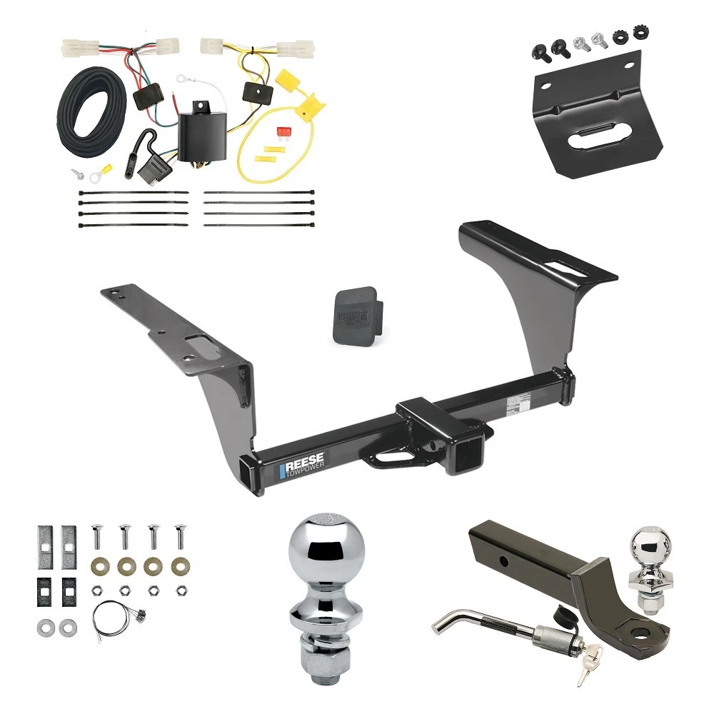 Ultimate Tow Package For 10-14 Subaru Legacy All Models Trailer Hitch w/ Wiring 2" Drop Mount Dual 2" and 1-7/8" Ball Lock Bracket Cover 2" Receiver Reese