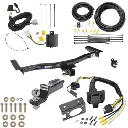 Trailer Hitch Tow Package w/ 7-Way RV Wiring For 13-15 Lexus RX350 10-15 RX450h w/ 2" Drop Mount 2" Ball Class 3 2" Receiver Reese