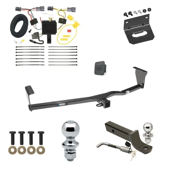 Ultimate Tow Package For 11-13 KIA Sorento 4 Cyl. Trailer Hitch w/ Wiring 2" Drop Mount Dual 2" and 1-7/8" Ball Lock Bracket Cover 2" Receiver Reese