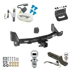 Ultimate Tow Package For 09-14 Ford F-150 10-14 F-150 Raptor Trailer Hitch w/ Wiring 2" Drop Mount Dual 2" and 1-7/8" Ball Lock Bracket Cover 2" Receiver Reese