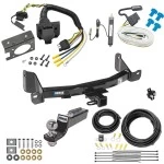 Trailer Hitch Tow Package w/ 7-Way RV Wiring For 09-14 Ford F-150 10-14 F-150 Raptor w/ 2" Drop Mount 2" Ball Class 4 2" Receiver Reese