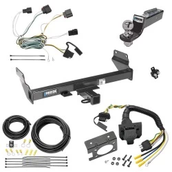 Trailer Hitch Tow Package w/ 7-Way RV Wiring For 11-13 Jeep Grand Cherokee w/ 2" Drop Mount 2" Ball Class 3 2" Receiver Reese