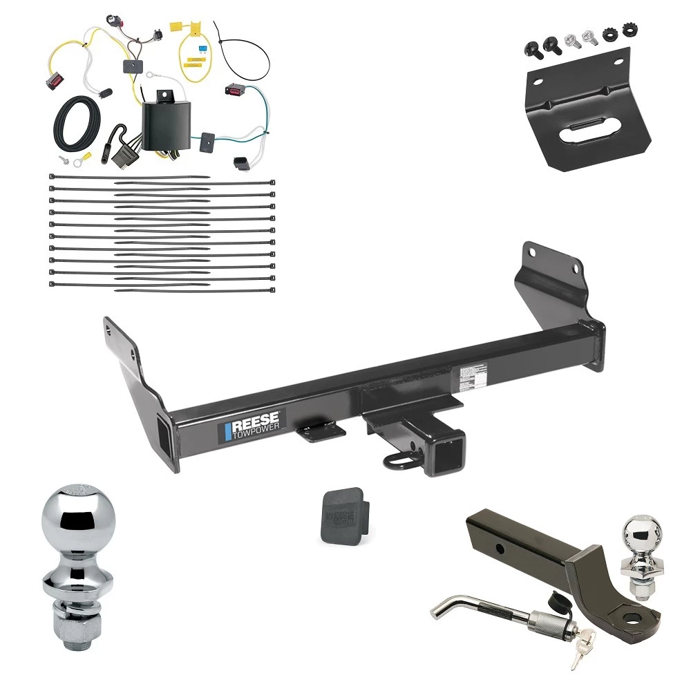 Ultimate Tow Package For 14-21 Jeep Grand Cherokee 22-22 WK Trailer Hitch w/ Wiring 2" Drop Mount Dual 2" and 1-7/8" Ball Lock Bracket Cover 2" Receiver Reese