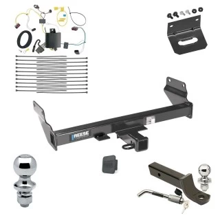 Ultimate Tow Package For 14-21 Jeep Grand Cherokee 22-22 WK Trailer Hitch w/ Wiring 2" Drop Mount Dual 2" and 1-7/8" Ball Lock Bracket Cover 2" Receiver Reese