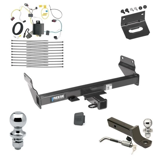 Ultimate Tow Package For 14-21 Jeep Grand Cherokee 22-22 WK Trailer Hitch w/ Wiring 2" Drop Mount Dual 2" and 1-7/8" Ball Lock Bracket Cover 2" Receiver Reese