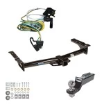 Tow Package For 95-03 Ford Econoline Van All Exc Shuttle Bus Trailer Hitch w/ Wiring 2" Drop Mount 2" Ball 2" Receiver Reese